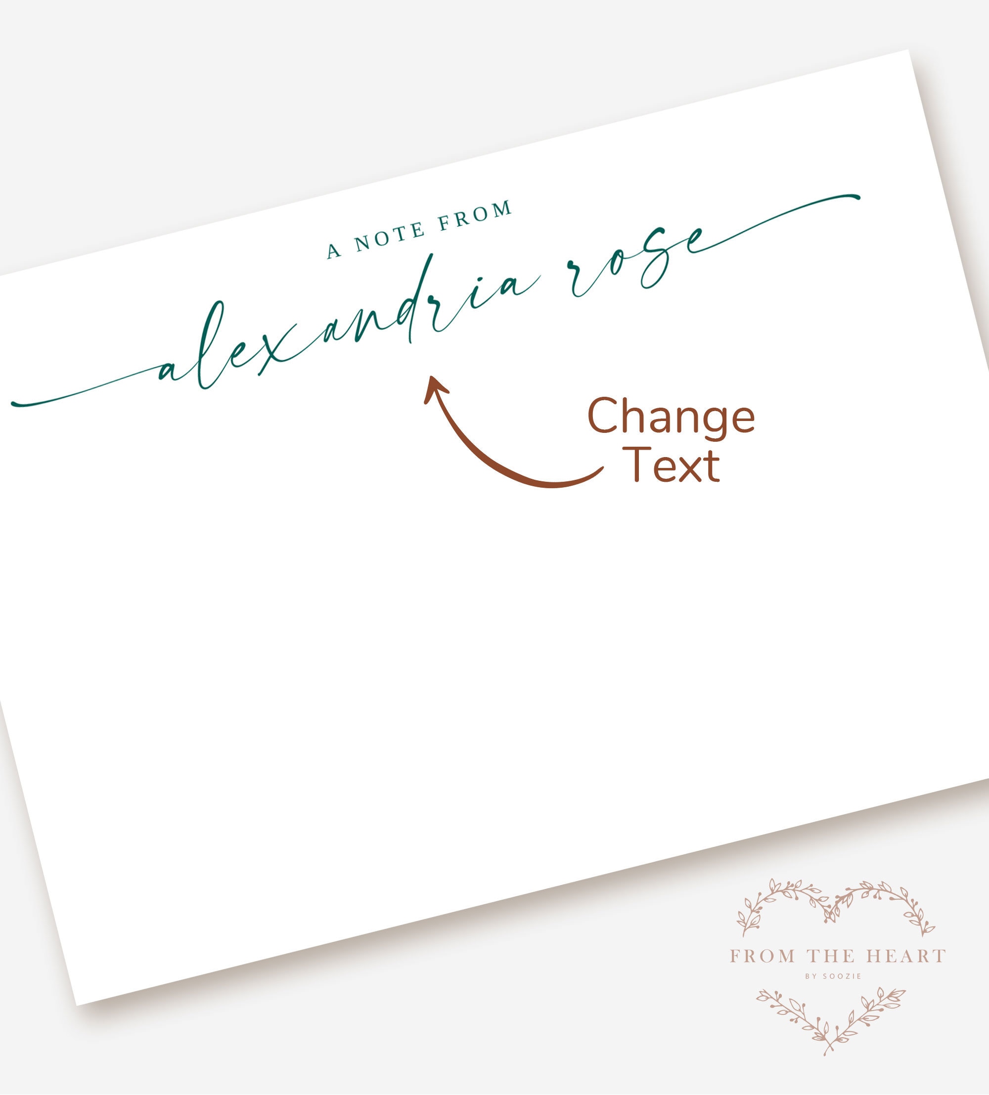 Editable Note Card – Custom Printable Stationery Template ...