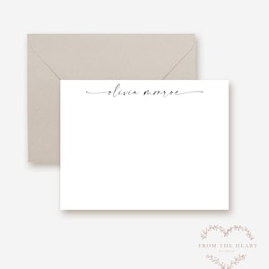 Editable Script Personalized Stationery Note Card, Personalized Flat Notes, Custom Note Pad,  Signature Note Card, Personalized Gift