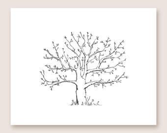 Wedding Guest Book Alternative – Fingerprint Tree Sign – Baby Shower Guestbook – Printable Keepsake – Instant Download Party Decor