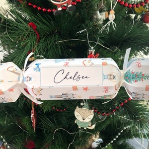 Editable Christmas Cracker Template, Personalized Christmas Cracker Christmas Decor Nutcracker Party Favors Candy Box Cracker Place Cards