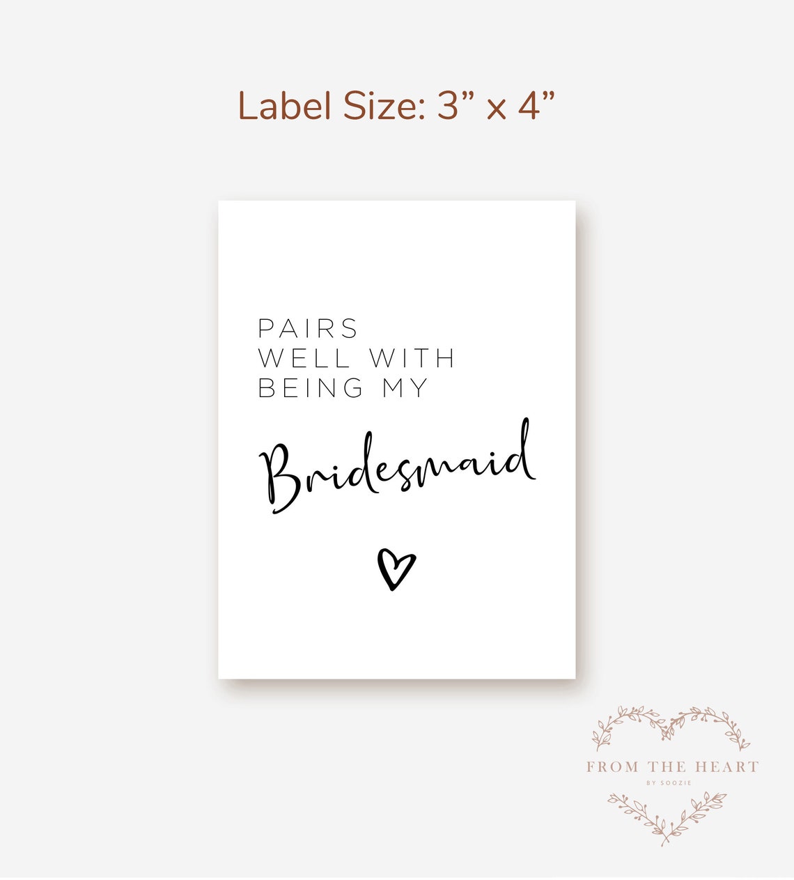 Printable Bridesmaid Proposal Wine Label Pairs Well With Bridesmaid ...