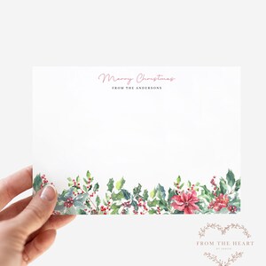 Editable Christmas Notecard Template | Personalized Holiday Note Card | Templett Instant Download | Printable Christmas Stationery