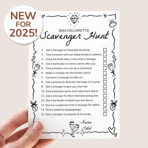 Bachelorette Party Scavenger Hunt - Printable Game for Girls Night & Hen Party - Fun Nightlife Game - Instant Download