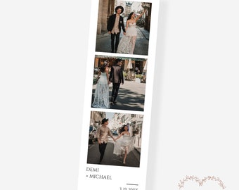 Editable Wedding Photo Booth Strip Template, 2x6 Photo Booth Template, Photo Booth Layout, Photo Strip Template, Photo Booth Templates