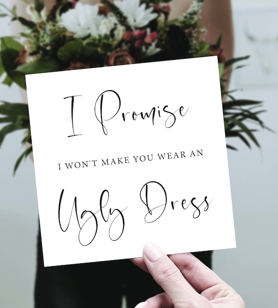 Funny Bridesmaid Proposal Card  Printable Will You Be My Bridesmaid  Ugly Dress  Wedding Card  Instant Download PDF - Etsy