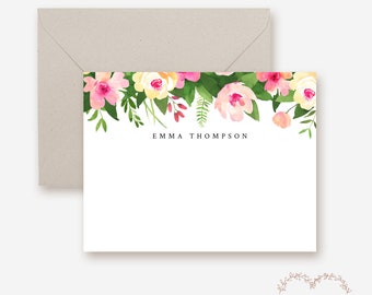 Floral Custom Note Card, Personalized Note Cards, Personalized Notecards, Thank You Cards Custom, Personalized Stationary, Personalized Gift