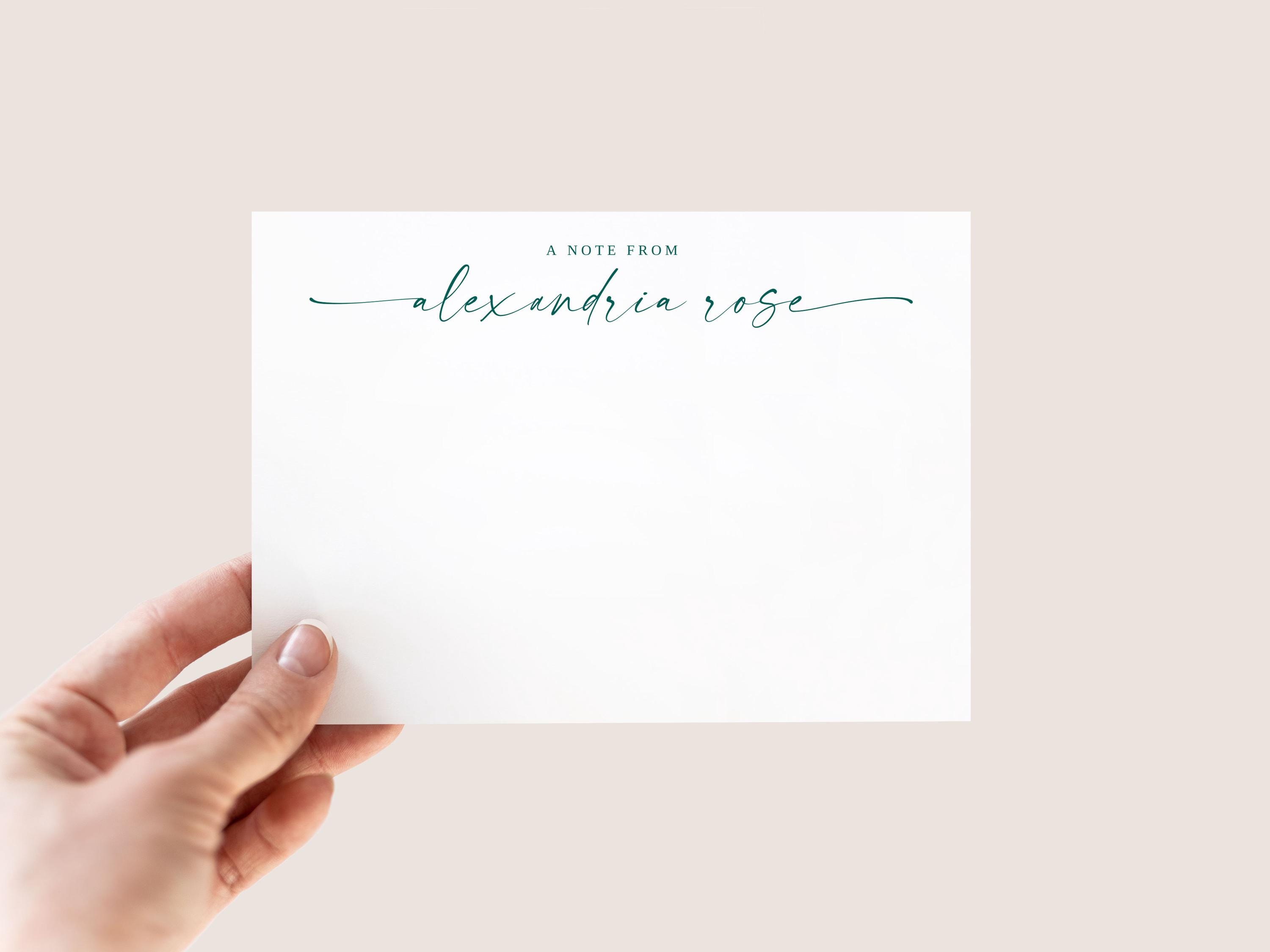 Editable Note Card – Custom Printable Stationery Template ...