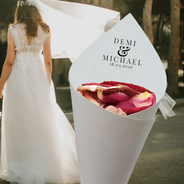 Editable Wedding Confetti Cones Template, DIY Printable Petal Toss Wedding Cones, Petal Toss Cones, Wedding Confetti Cone, Paper Cones