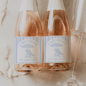 Last Toast on the Coast Bachelorette Mini Champagne Label, Coastal Bachelorette, Bachelorette Party, Printable Instant Download