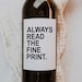 Printable Pregnancy Announcement Wine Label Read the Fine Print Wine ...