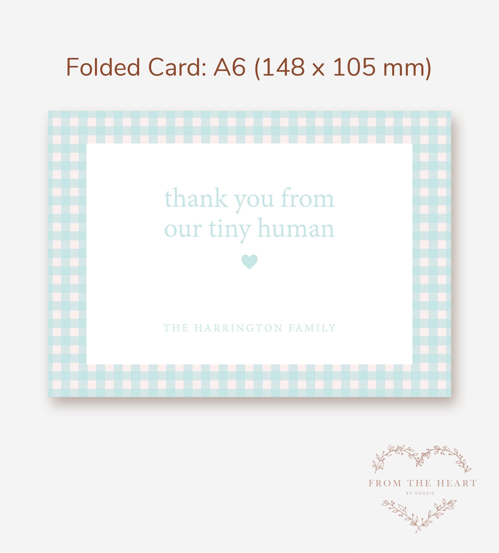 Editable Boy Baby Shower Thank You Card Template | Personalized Blue ...