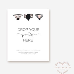 Editable Bridal Shower Panty Game Sign Template, Hens Party Game, Bridal Party Game, Personalized Bridal Show Game, The Panty Game Sign