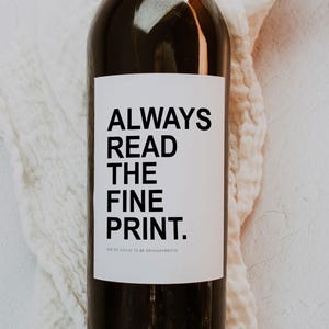 Pregnancy Announcement Wine Label – Printable Grandparents Reveal – Always Read The Fine Print – Baby News Gift – Instant Download