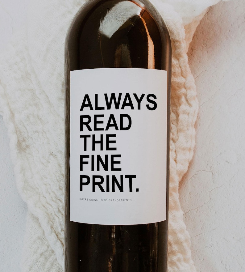 Pregnancy Announcement Wine Label – Printable Grandparents Reveal ...