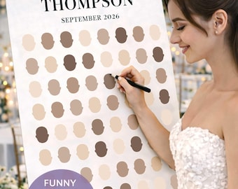 Draw Your Face Wedding Guest Book Alternative, Editable Printable Poster (Digital Download)