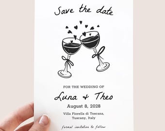 Handwritten Save The Date Custom Template Save Our Date Card Whimsical Hand Drawn Wedding Save The Date No Photo Unique Wedding Invites