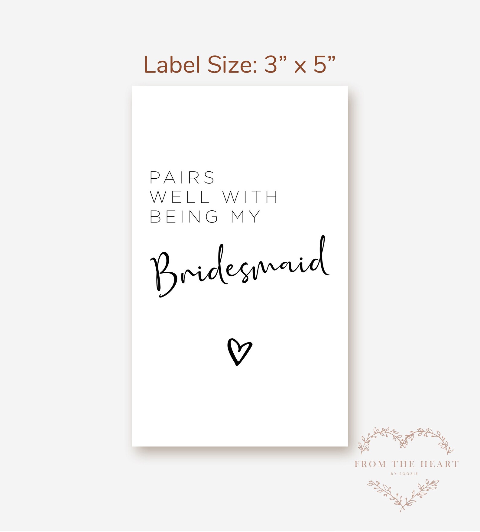 Printable Bridesmaid Proposal Wine Label Pairs Well With Bridesmaid ...