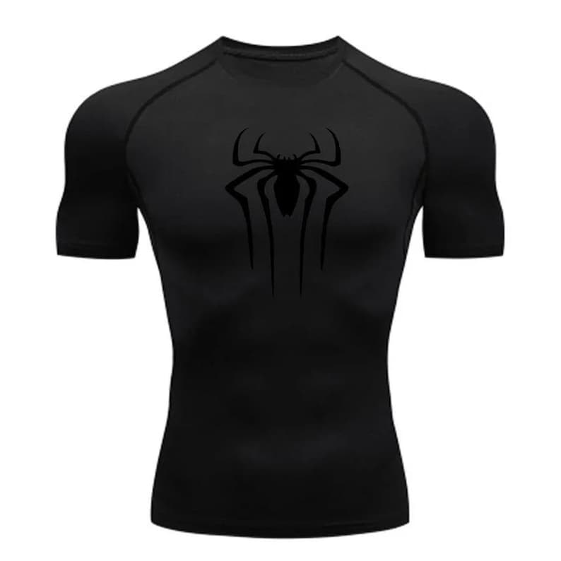 Puede incluir: Camiseta negra de manga corta con un gr&aacute;fico de ara&ntilde;a negra en la parte delantera.