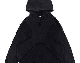 Deconstructed Patchwork Embroidered Hoodie