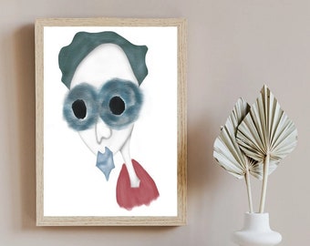 MirayArtSpace - Soft Color Portrait Digital Wall Art