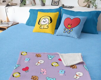 Cute BT21 Blanket With Chimmy Tata Cooky Mang Shooky Koya Rj Kpop BTS Blanket Merch Bts Jin Jimin Jungkook Jhope Rm Suga V Blanket Bedding Etsy Canada