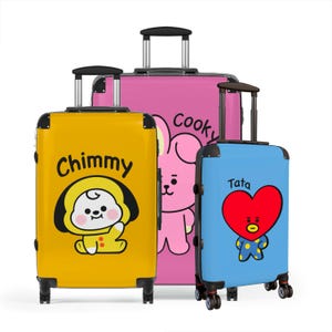 Cute Kpop BT2I Bangtan Army Jin Suga Yoongi Jhope Namjoon Rm Jimin Taehyung V Jungkook Jk Trave Essential Suitcase Luggage Bag Merch Gift