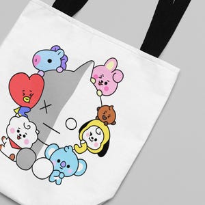 かわいい Kpop BT2I バンタン軍ジンユンギ Jhope Namjoon Rm ジミンテヒョンジョングク Jk 食料品仕事ショッピング旅行トートバッグマーチ誕生日ギフト