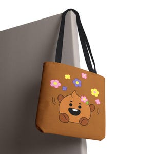 かわいい K-pop BT2I バンタン軍ジンシュガユンギジェイホープナムジュンジミンテヒョン V ジョングク JK 食料品ショッピング旅行トートバッグマーチ誕生日ギフト