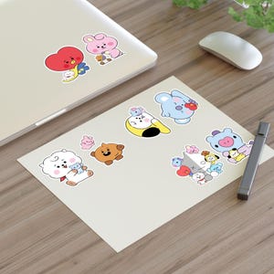 Niedliches BT2I K-Pop Bangtan Army Jin Suga Yoongi Jhope Namjoon Rm Jimin Taehyung V Jungkook Jk Vinyl Sticker Bogen Merch Geburtstagsgeschenke