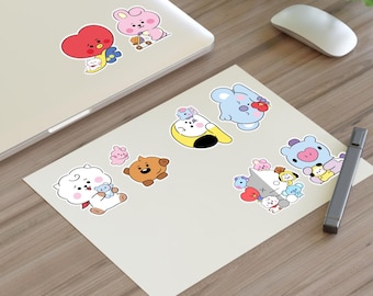 Carino BT2I K-pop Bangtan Army Jin Suga Yoongi Jhope Namjoon Rm Jimin Taehyung V Jungkook Jk Vinile Adesivo Foglio Decal Merch Regali di compleanno
