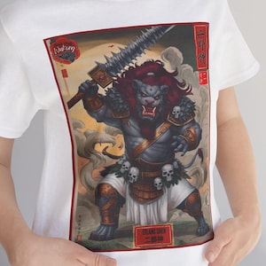 Black Myth Wukong, ErLang Shen, Lion Form, Unisex Tee Shirt, Game Fan Apparel, Short Sleeve Jersey Top, Fantasy Character Design