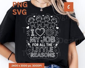 Ich liebe meinen Job für all die kleinen Gründe, Geschenk für Lehrer, Lehrerin, Lehrerin Shirt, Lehrer Wertschätzung, Lehrerleben