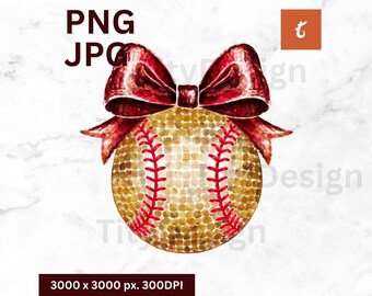 Red Bow Softball PNG - Hand Draw Softball Clipart - Softball Game Day Sublimation - Girls Softball Shirt Design - Coquette Bow Cheer