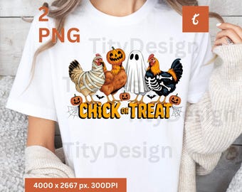 Chick Or Treat Png, Halloween Chicken, Spooky Season png, Halloween Chicken, Sublimation Designs, Halloween Shirt, Fall Vibes png