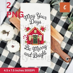 Christmas Home Kitchen Hand Towel Apron Clipart - Farmhouse Dish Towel Png - Xmas Sublimation Tea Towels - Funny Christmas Kitchen