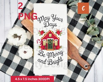 Christmas Home Kitchen Handdoek Schort Clipart - Boerderij Theedoek Png - Xmas Sublimatie Theedoeken - Funny Christmas Kitchen