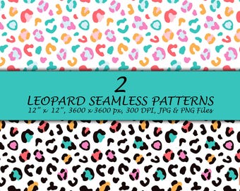 Patrón sin costuras de leopardo pastel - Estampado animal sin costuras - Patrón sin costuras de guepardo - Sublimación para tela - Paquete de papel digital