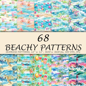 Sommer-nahtloses Muster, 68 Beachy-nahtlose Muster, nahtlose Datei, digitales Papier, Stoffdesign, nahtlose Wiederholung, Eiscreme nahtlos