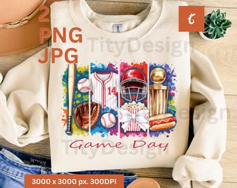 Game Day Baseball Coquette PNG - Cute Baseball Bow Digital Download - Sporty Clipart for DIY Projects - Instant Download