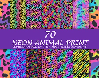 Estampado de leopardo neón sin costuras, papel digital con estampado de leopardo, estampado animal, estampado de guepardo, estampado animal neón, piel de África, diseño de sublimación
