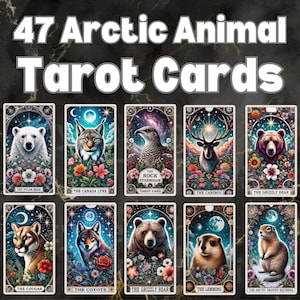Arctische dieren tarotkaart - 47 Alaska dieren tarotkaart - grappige tarotkaart - sublimatieontwerp - direct downloaden - ijsbeer - walrus