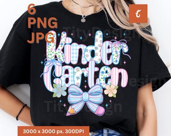 Preppy Back to School Floral Bundle PNG, Kindergarten png, Teacher png, First Day of School, Pre-k png, Retro School png, Student Shirt png