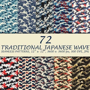 Traditional Japanese Wave, Seamless Pattern, Japanese Art, Traditional Waves, Asian Art Shirt, Japanese Culture, Japanese Design