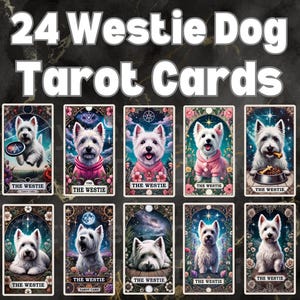 Westie Tarot Card - 24 Dog Tarot Card - Westie Dog - Dog Lover - Puppy Sublimation - Love Animal - Pet Clipart - Dog Type - Dog Breed png