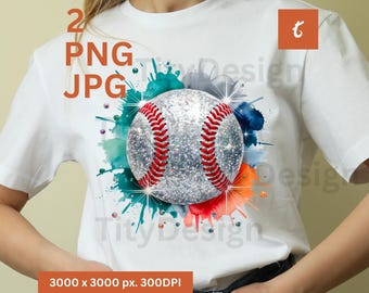Sequin Baseball Png - Glitter Baseball Ball Sublimation - Game Day Clipart - Baseball Mom Shirt Design - Instant Download - Sport PNG