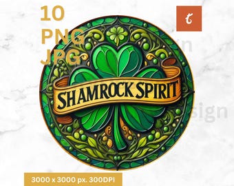 St. Patrick’s Day Shamrock Stained Glass Sign, Irish Wall Art, Celtic Home Decor, Green Clover Hanging Plaque, Lucky Charm Door Sign