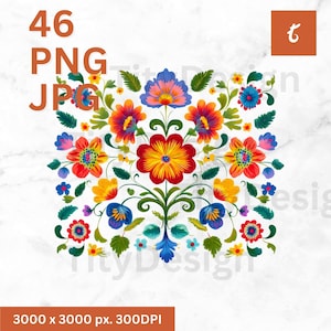 Alfombra Mexicana Clipart, Mexican Flowers Clipart, Fiesta Clipart, Mexican Party, Cinco De Mayo, Mexican Flowers png, Floral Clipart
