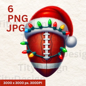 Christmas Sports Bundle png - Sport Equipment Clipart - Xmas Sublimation - Merry Christmas - Christmas Lights PNG - Santa Hat Design