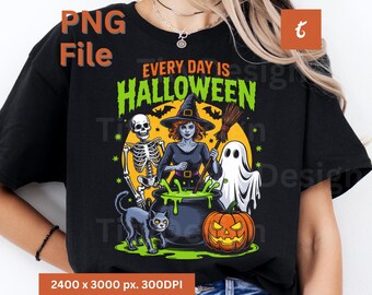 Diseños de camisetas de Halloween, diseños cotidianos, imágenes PNG de terror, diseños de sublimación, Halloween vintage, calabaza de Halloween, descarga instantánea