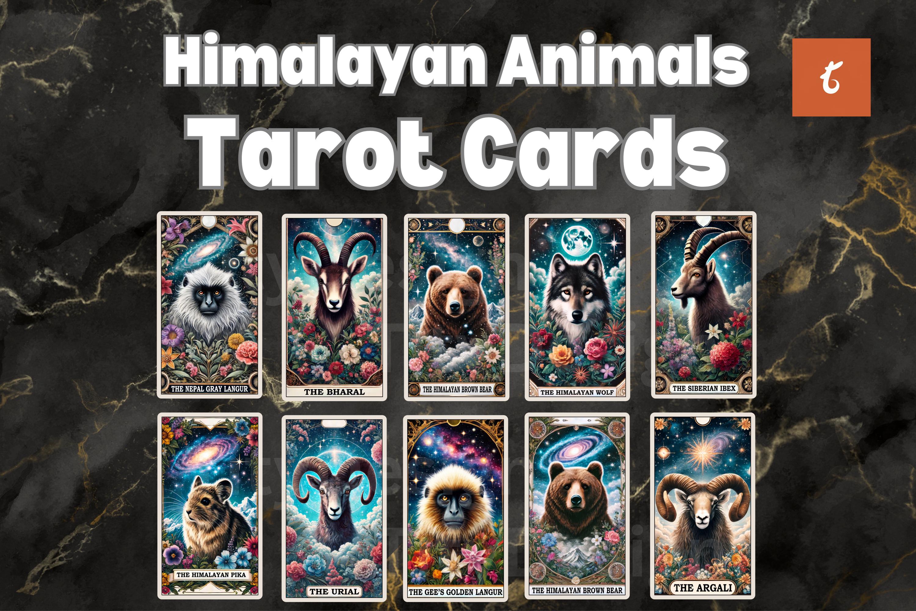 Himalayan Animal Tarot Card - 22 Animal Tarot Cards - Animal Lover - The Yak - Himalayan Cat - Asian Animal - T-Shirt Design - Sublimation